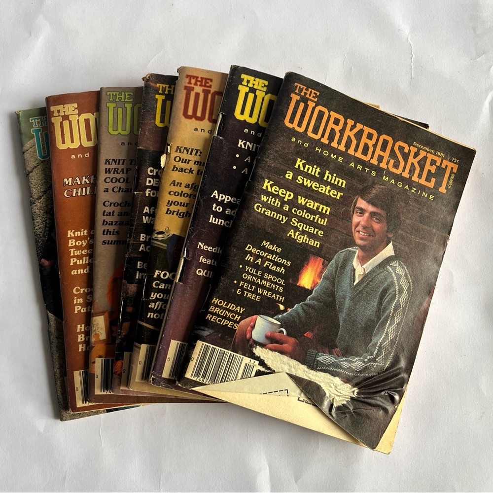 Lot Of 7 Vintage Workbasket Magazine 1981